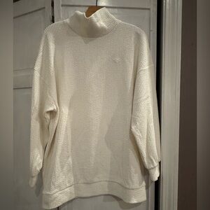 New Balance White Mock Neck Sweatshirt